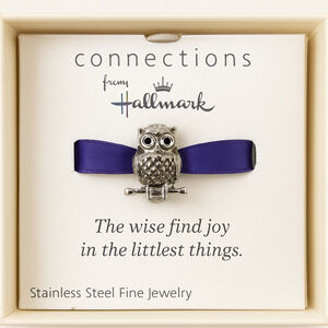 Hallmark Connections Owl Charm Stainless Steel Wisdom Animal Bead Bracelet Charm